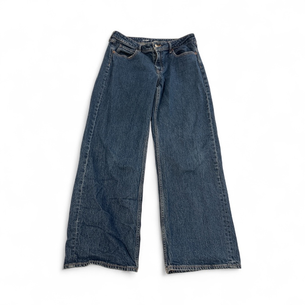 Wide-Leg Blue Jeans